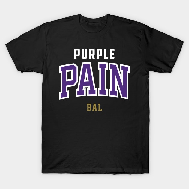 Purple Pain Football BAL T-Shirt by funandgames